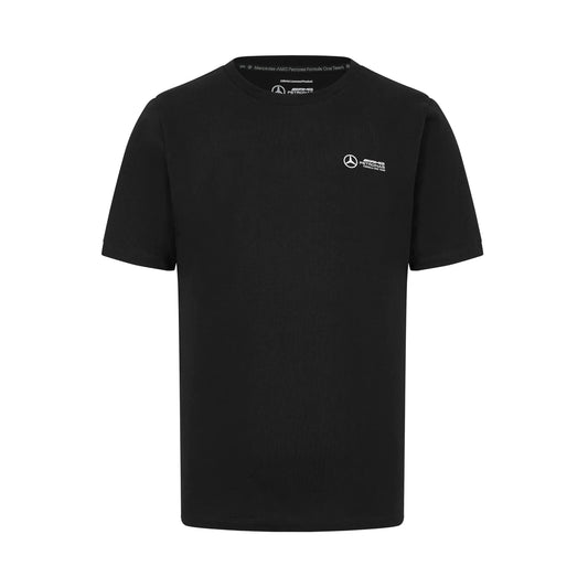 Mercedes AMG Petronas F1 Mens Tshirt with Small 3D Team Logo Execution - Black - Size: M