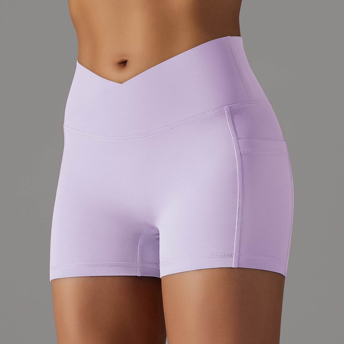 Yoga Shorts With Phone Pocket Design Fitness Sports Pants For Women Clothing - Velora