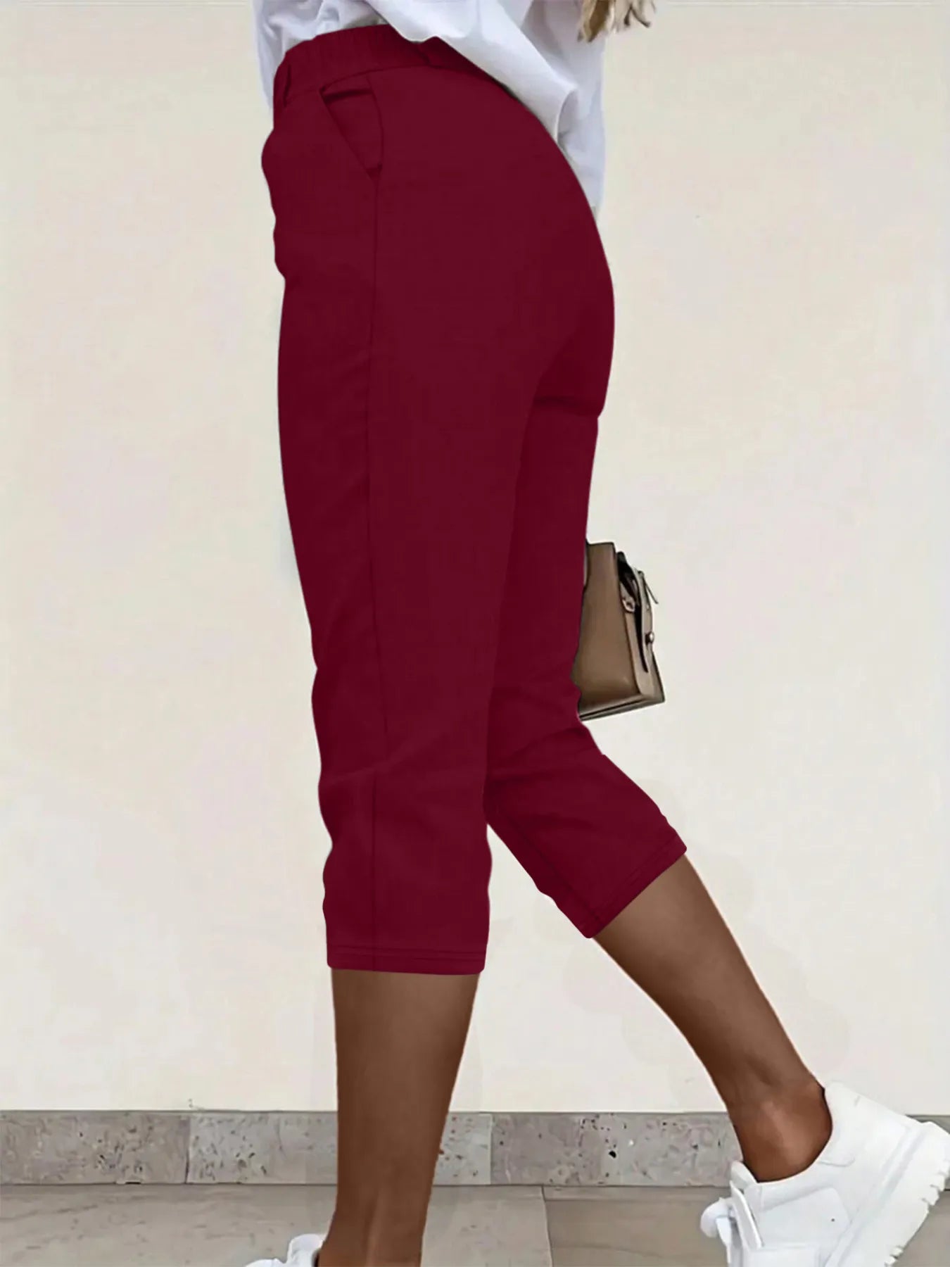 Pleated Detail Pants with Pockets - Velora