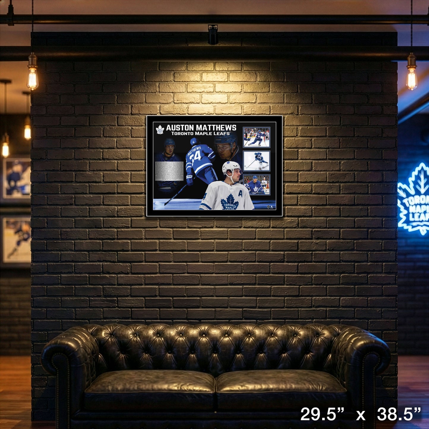 Auston Matthews Toronto Maple Leafs Framed Collage with PhotoGlass
