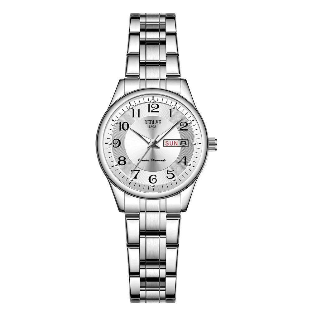Ultra-thin Steel Strap Double Calendar Luminous Watrproof Watch - Velora