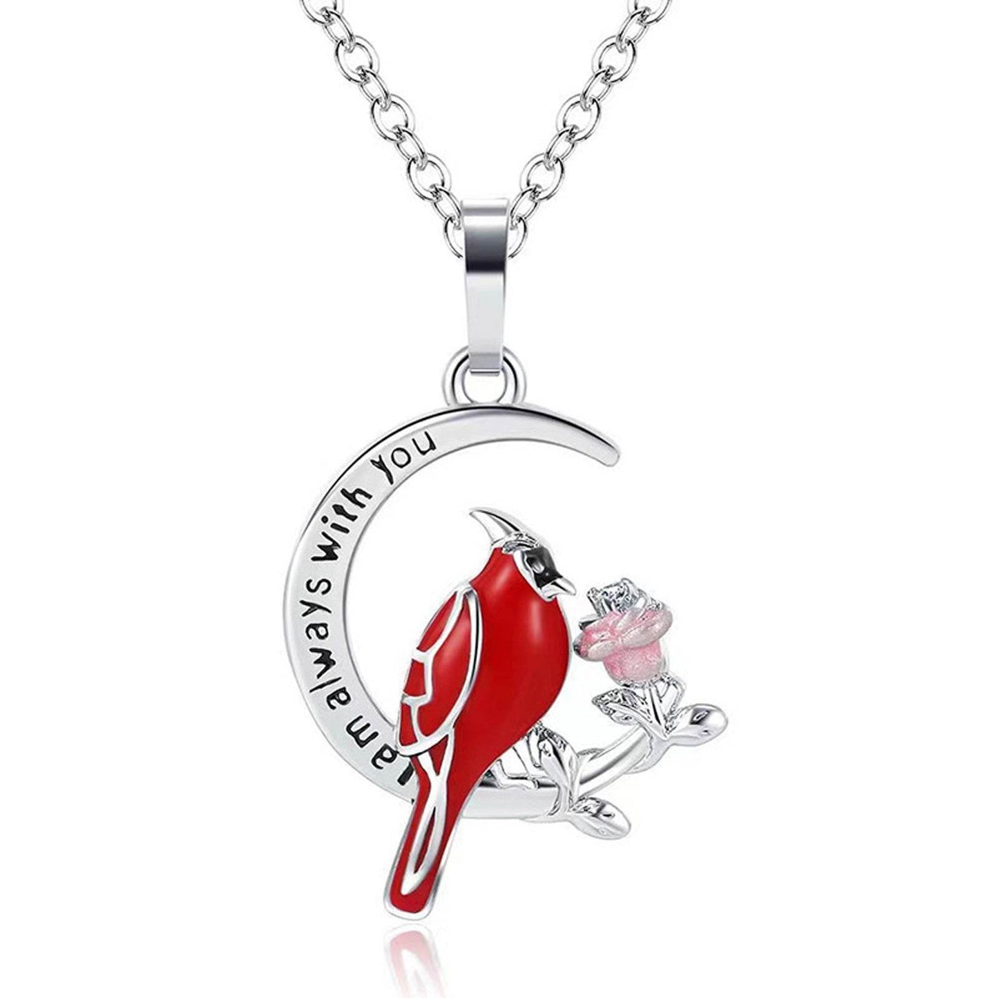 Creative Heart Shaped Cardinal Pendant Necklace, Exquisite Party Commemorative Accessory Gift Jewelry Anniversary Party Gifts, Valentine's Day Gift - Velora