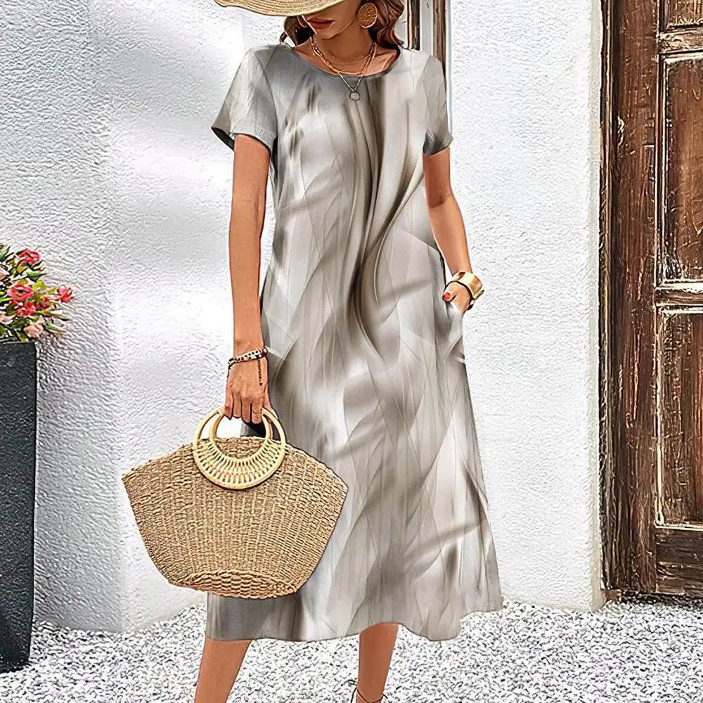 Simple Line Pattern Top Casual Fashion A- Line Elegant Skirt - Velora