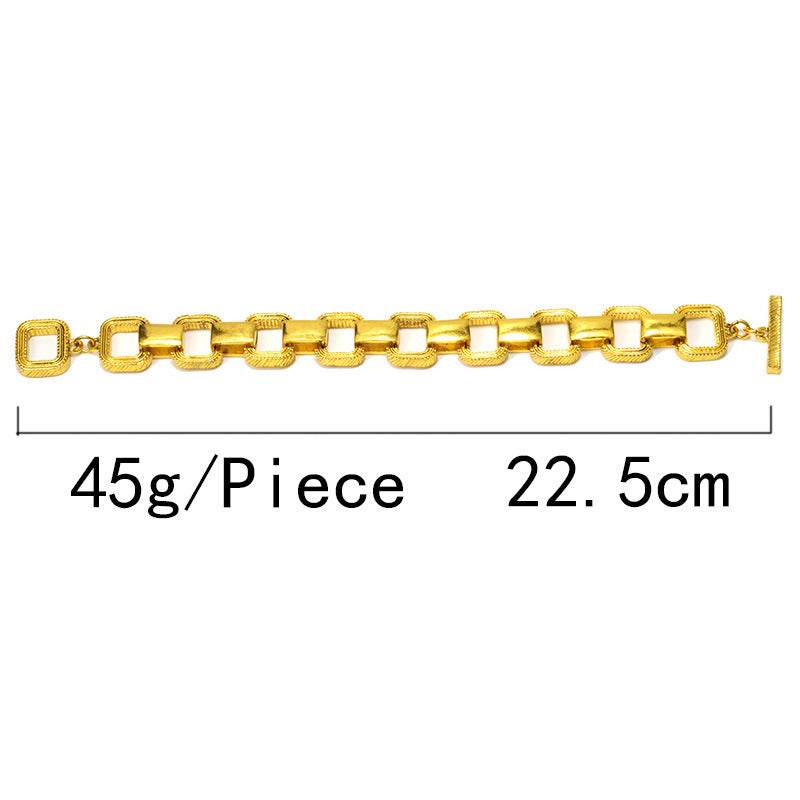 Gold Metal Buckle Bracelet For Women - Velora