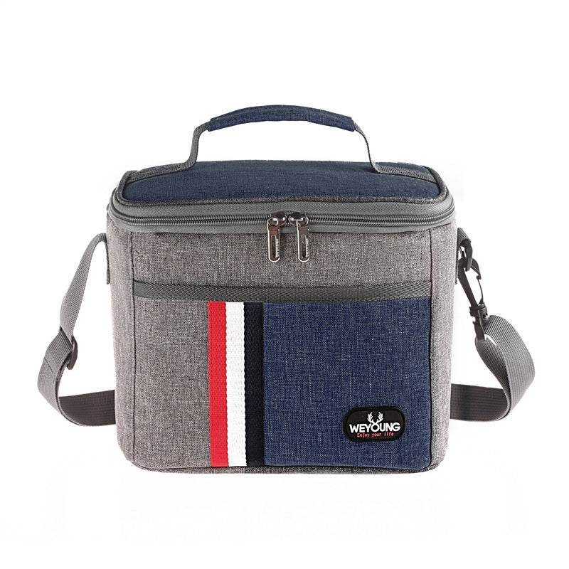 Striped Insulated Lunch Bag – Stylish Portable Tote for Work - Velora