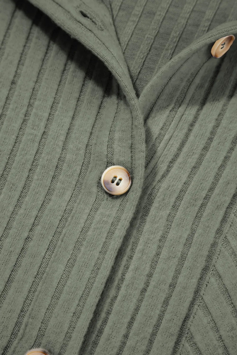 Ribbed Knit Button-Up Cardigan - Velora