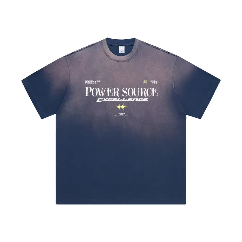 Men's Letter Graphic Round Neck Short Sleeve T-Shirt - Velora
