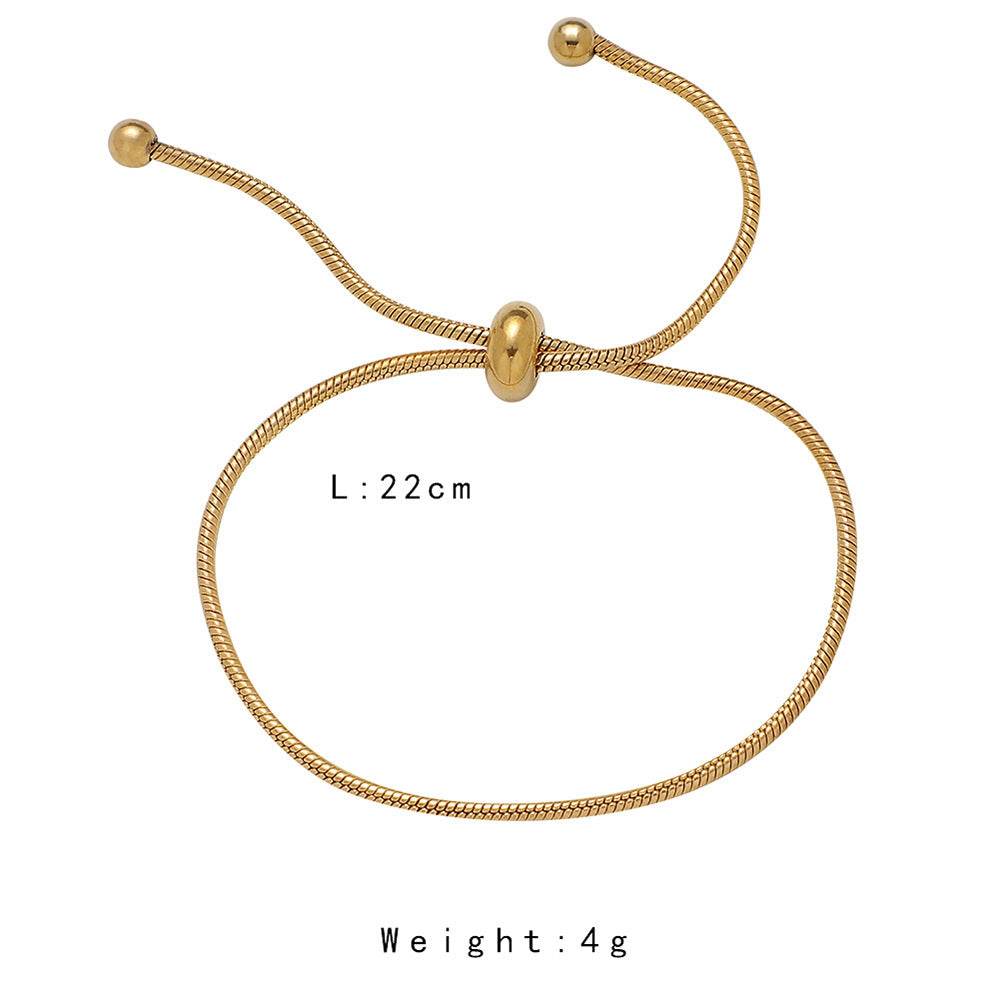 Can Pull The Snake Bone Stainless Steel Bracelet Three-dimensional - Velora