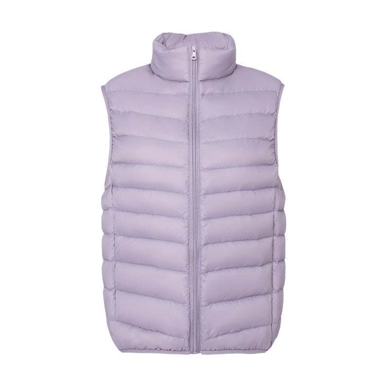 Stand Collar Outer Wear Slimming Plus Size Down Vest Vest - Velora