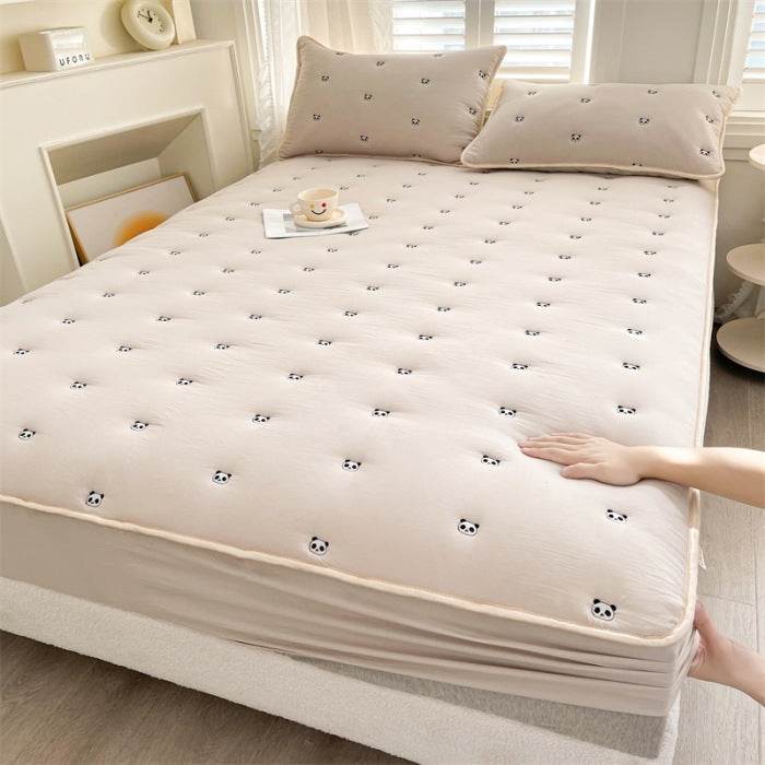 New Soybean Fiber Quilted Fitted Sheet Single Piece - Velora