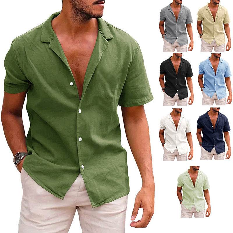 Men's Tops Casual Button Down Shirt Short Sleeve Beach Shirt Summer Mens Clothing - Velora