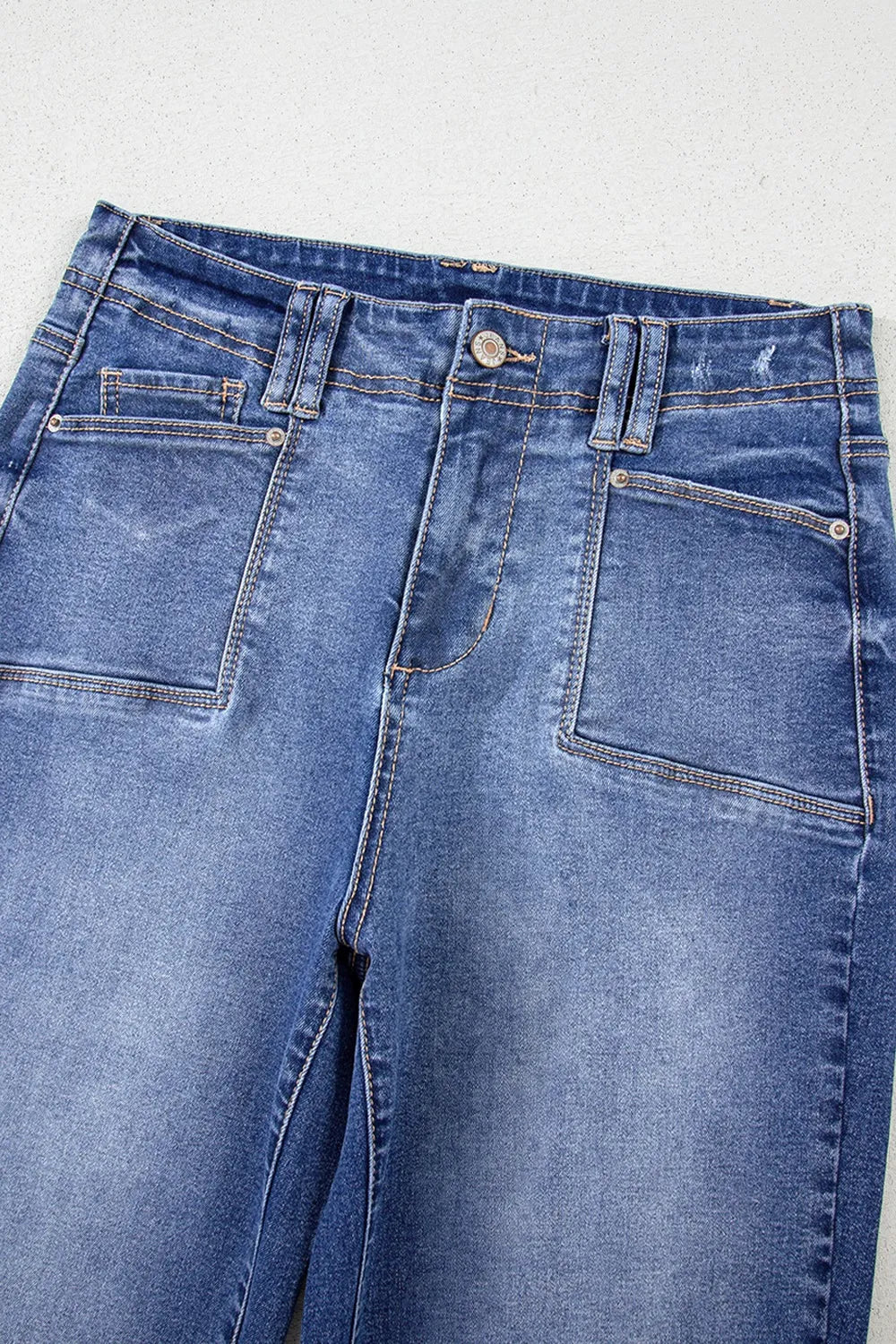 High-Waisted Wide-Leg Vintage Wash Jeans - Velora