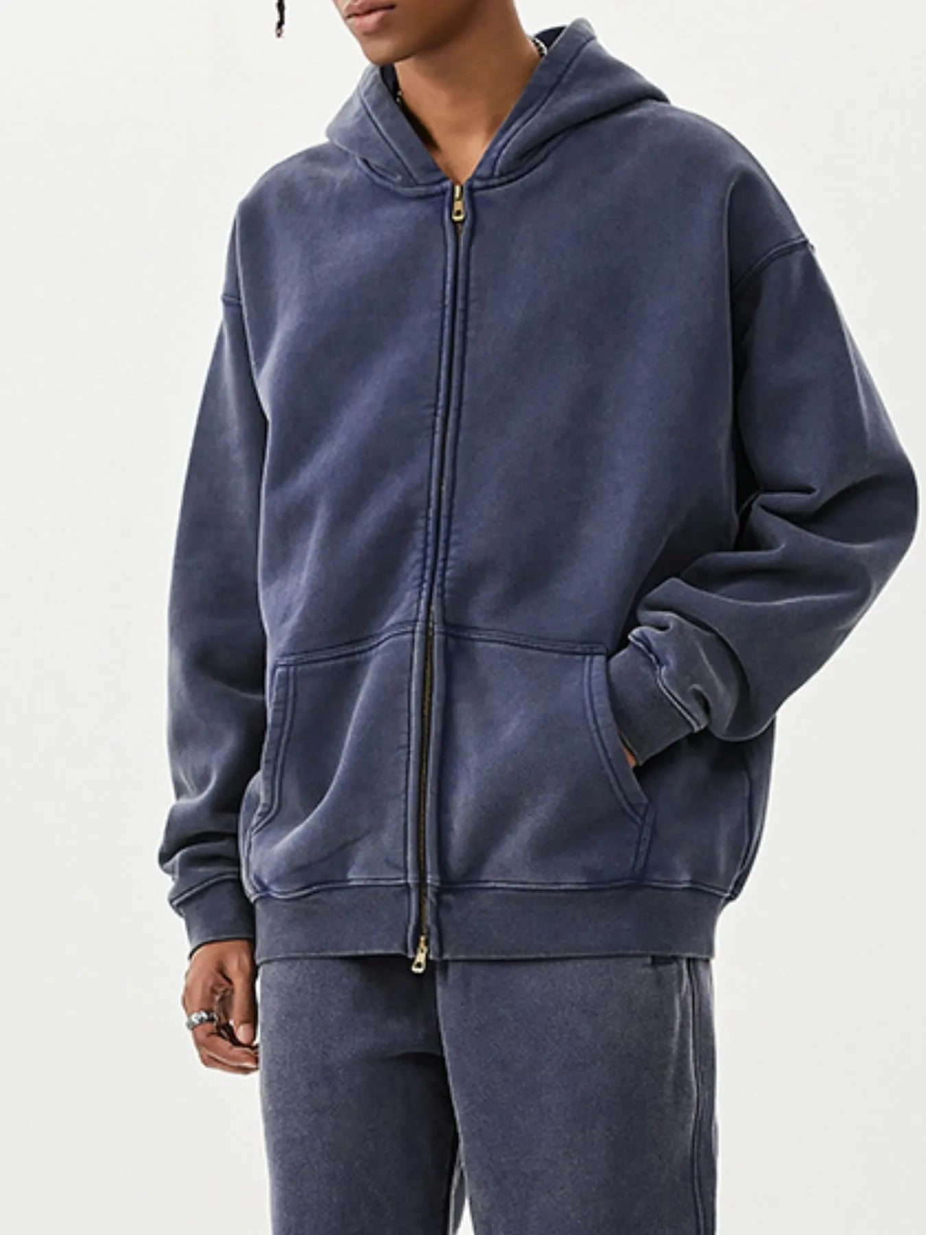 Men's Oversized Zip-Up Hoodie - Velora