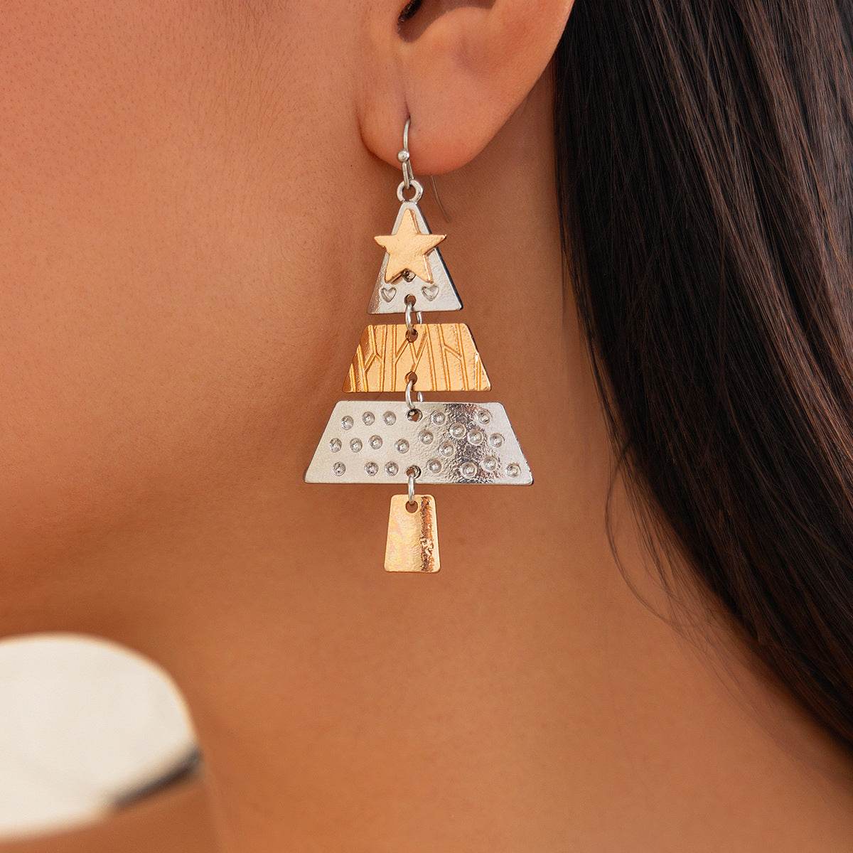 Christmas Tree Necklace And Earrings Fashion Pendant Necklace Suit Xmas Tree Earrings And Necklace New Year Jewelry - Velora