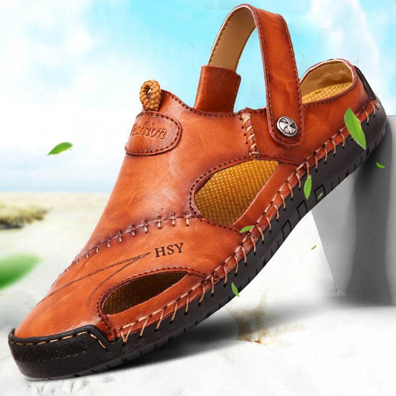 Men's Closed Toe Sandals Summer Adjustable Slides Slippers Fashion Beach Shoes - Velora