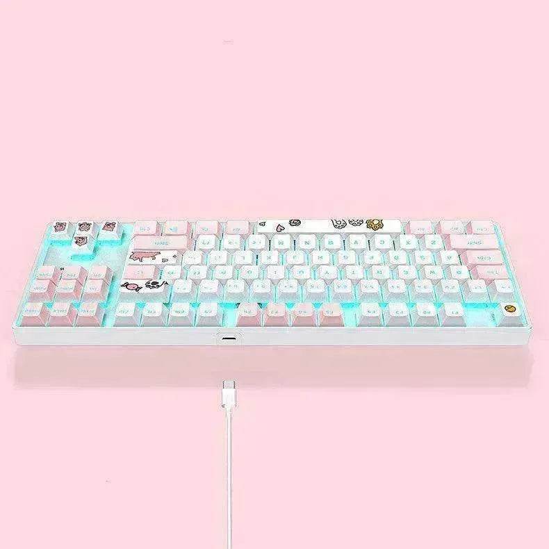 87 Key Rgb Light Effect Green Axis Portable Mechanical Keyboard - Velora
