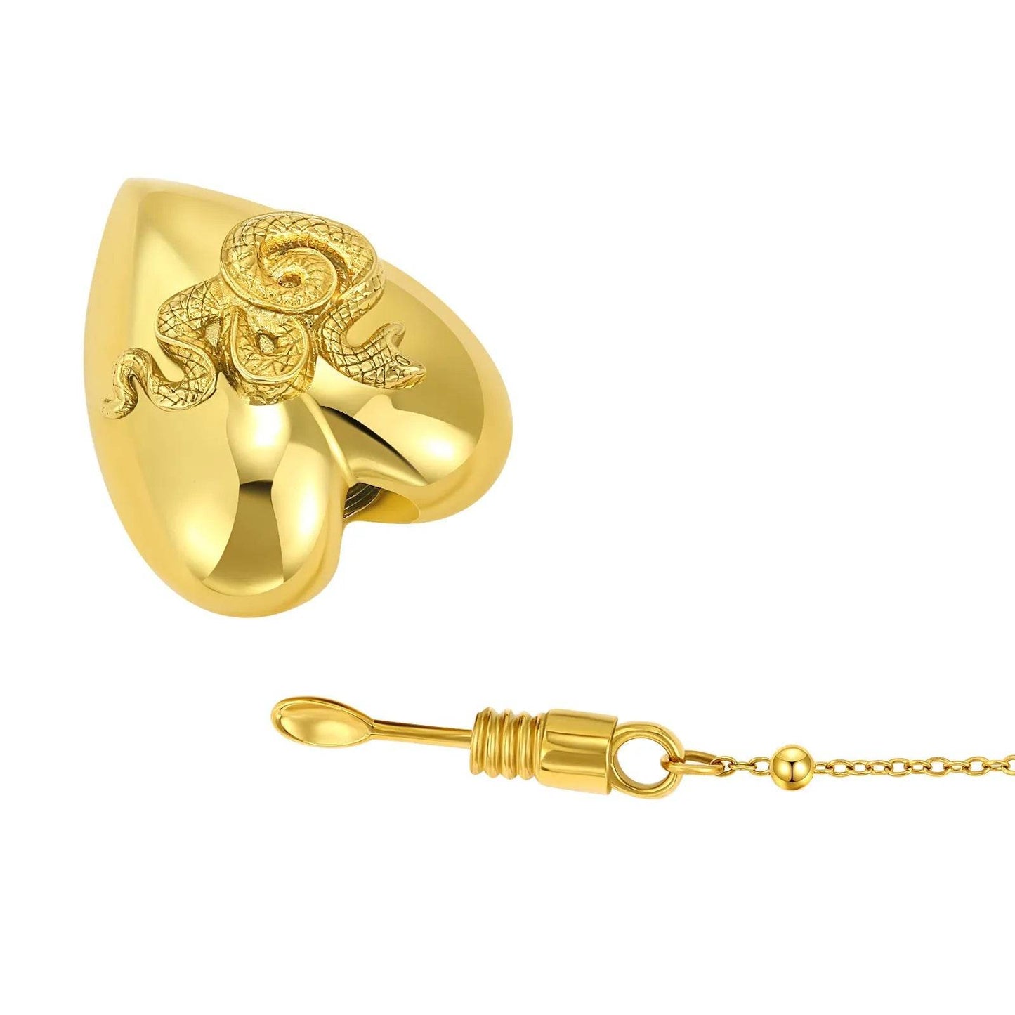 18k Gold Detachable Love Necklace With Snake Carving Fashion Personality Clavicle Chain Necklace For Valentine's Day Loved Memorial Jewelry - Velora