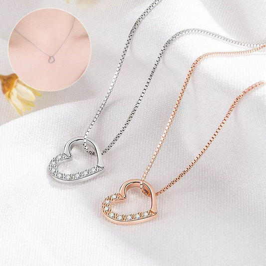 S925 Sterling Silver Love Heart Pendant Necklace For Women Fashion Jewelry Ladies Gold Color Clavicle Chain High Quality Jewelry Gifts - Velora