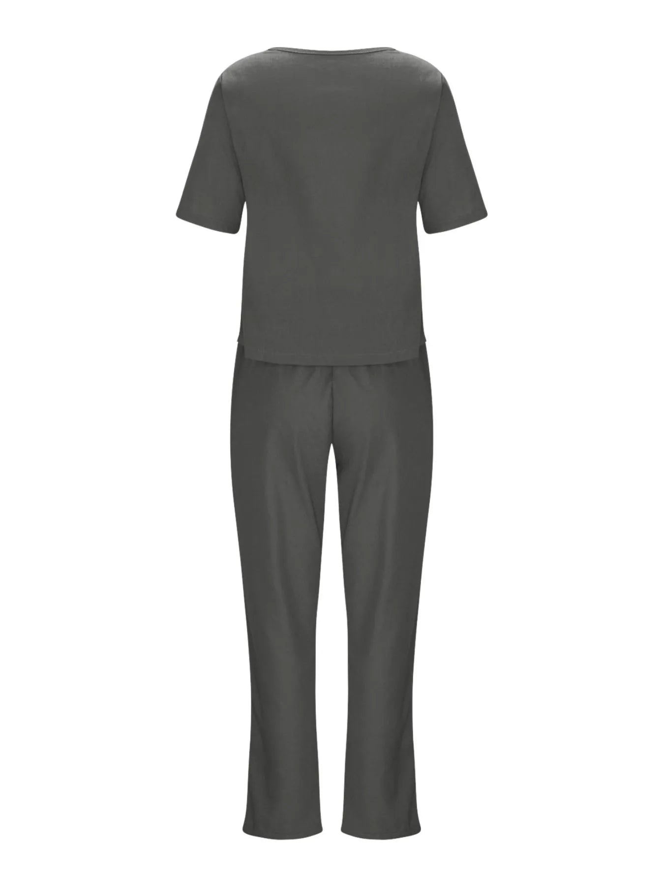 Full Size Round Neck Short Sleeve Top and Pants Set Plus Size - Velora