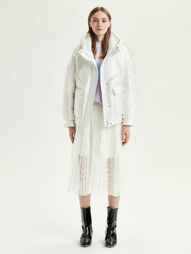 Women's Short Hooded Fashion Sports Down Jacket - Velora