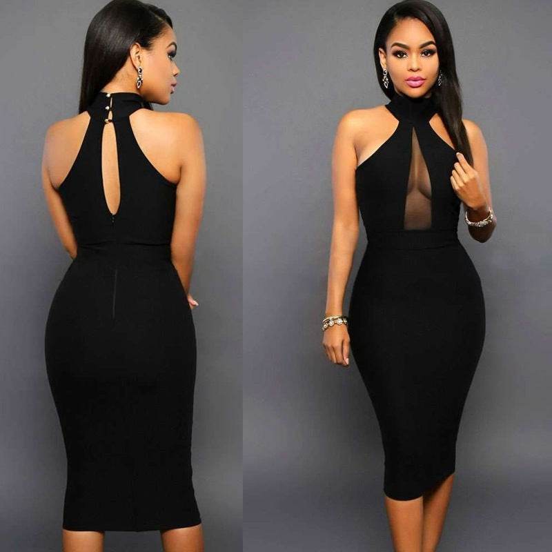Sling Dress Formal Dress Ladies Prom Dinner Black Strapless - Velora