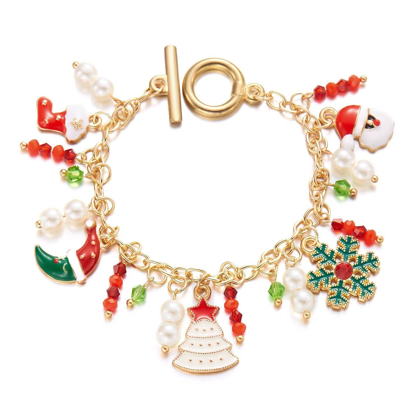 Personalized Christmas Bracelet Christmas Tree Santa Claus Pendant Bracelet For Women Jewelry - Velora