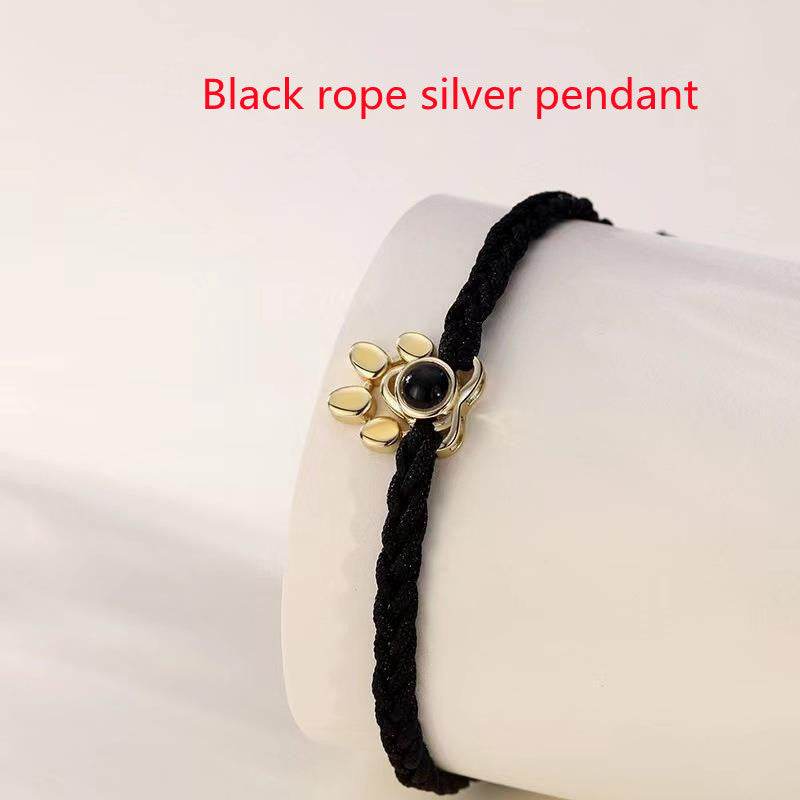Beaded Personalized Photo Projection Bracelet Custom Photo Dog Paw Bracelet Pet Photo Necklace Cat PawPendant Commemorative Gift - Velora