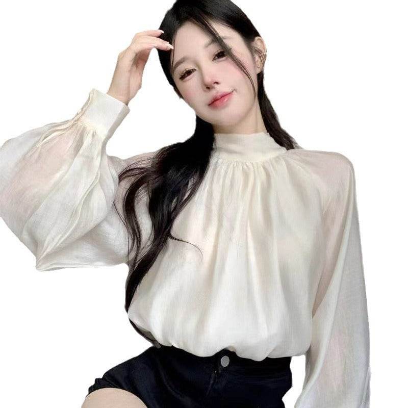 Autumn French Style Temperament Tie Bow Loose And Stylish Long Sleeves - Velora