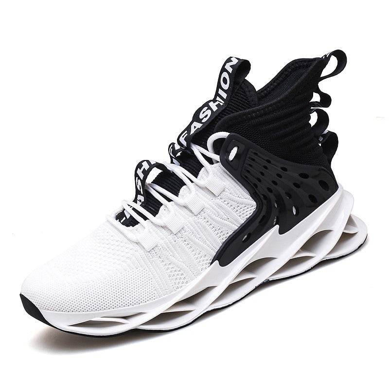 Men's Four Seasons Flyknit Breathable Blade Sole Mid-Top Sneakers - Velora