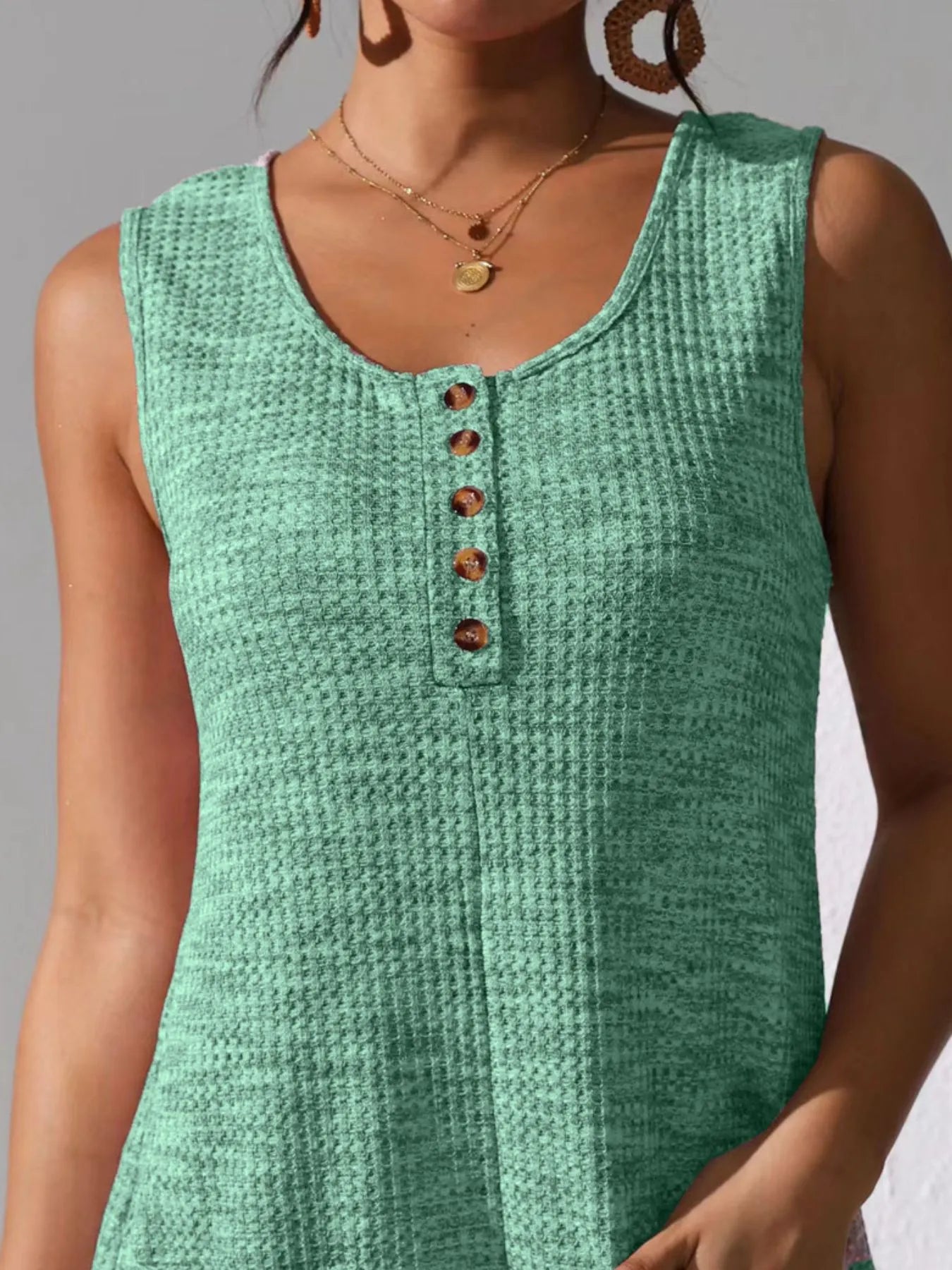 Full Size Button Front Romper with Pockets Plus Size - Velora