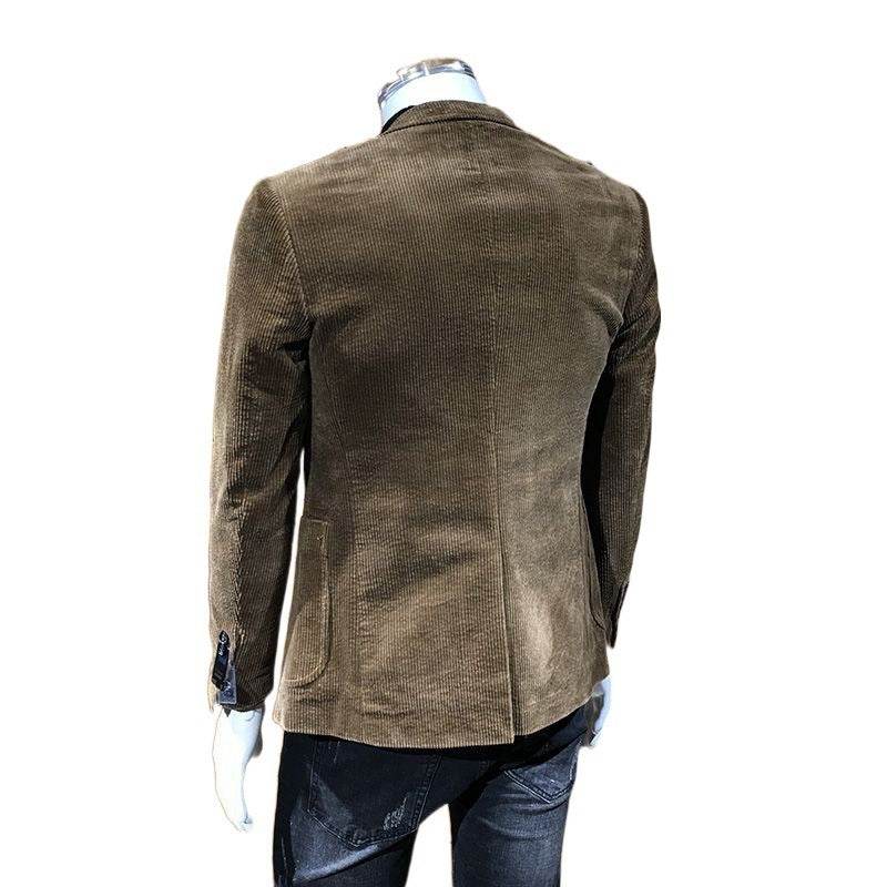 Corduroy Suit Men's Business Slim Fit Casual Small Suit - Velora