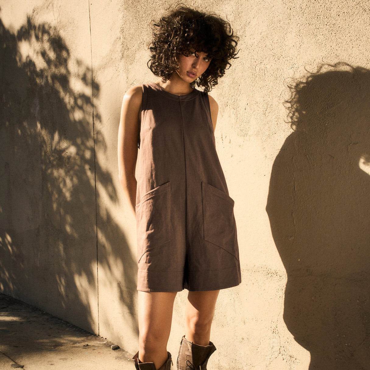 Solid Color Loose Jumpsuit With Pockets Fashion Summer Straight Cargo Shorts Overall Pants Beach Womens Clothing - Velora