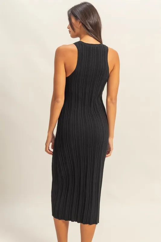 HYFVE Round Neck Bodycon Ribbed Knit Dress - Velora