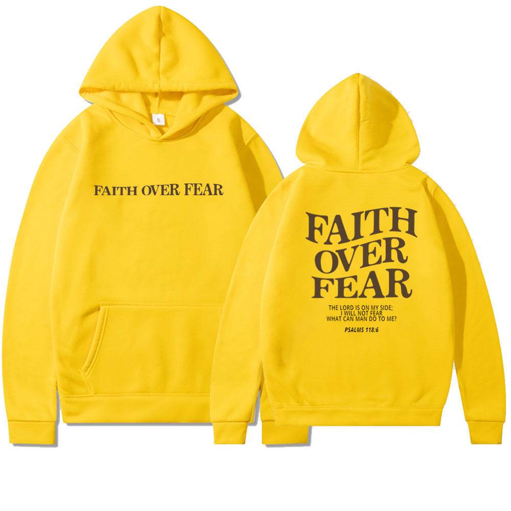 Faith Over Fear Christian Hoodie Christian Sweatshirt Jesus Hoodie Trendy Hoodie Bible Verse Shirt Unisex Aesthetic Clothes - Velora