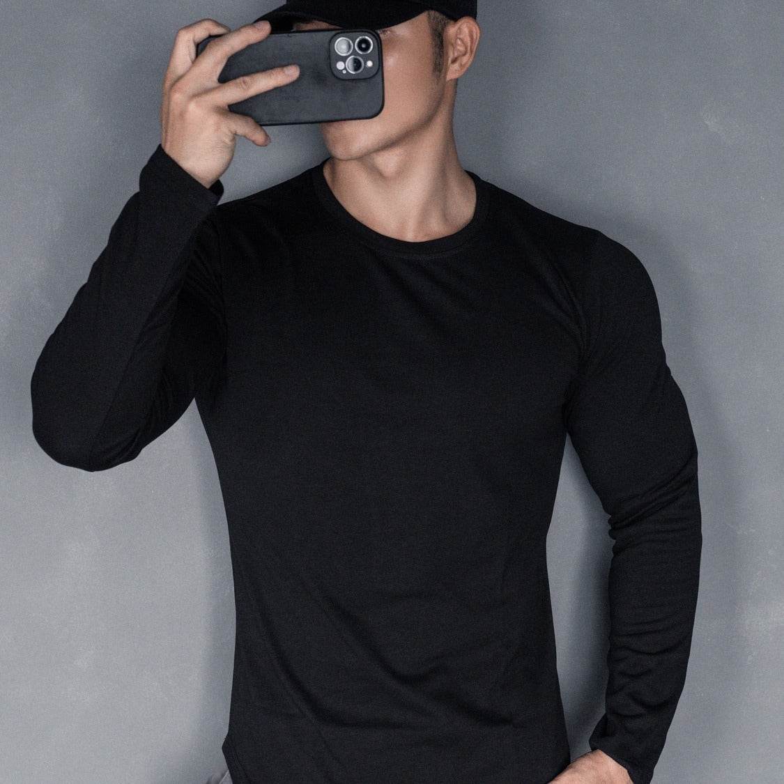 Men's Sports Casual Solid Color Long Sleeve Base - Velora