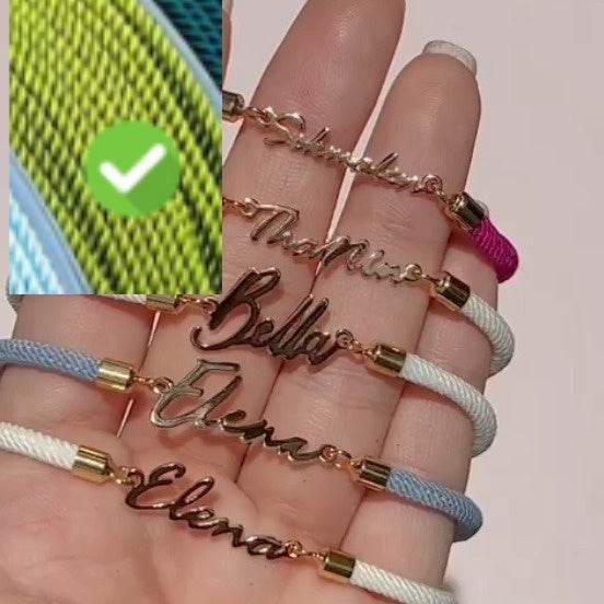 Personalized Colorful Rope Chain Custom Name Bracelet Personalized Adjustable Name Jewelry For Girls - Velora