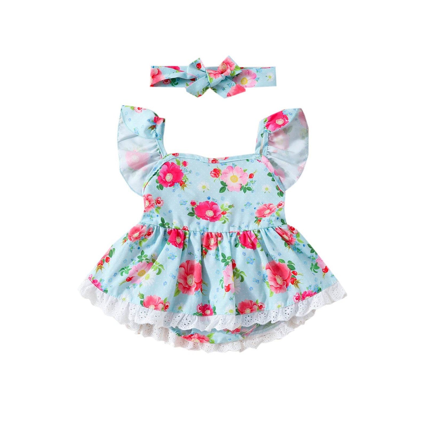 Baby Floral Romper Rompers Jumpsuit Skirt - Velora