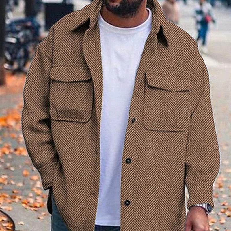 Coat Men Polo Collar Top Men Fashion Work Clothes - Velora