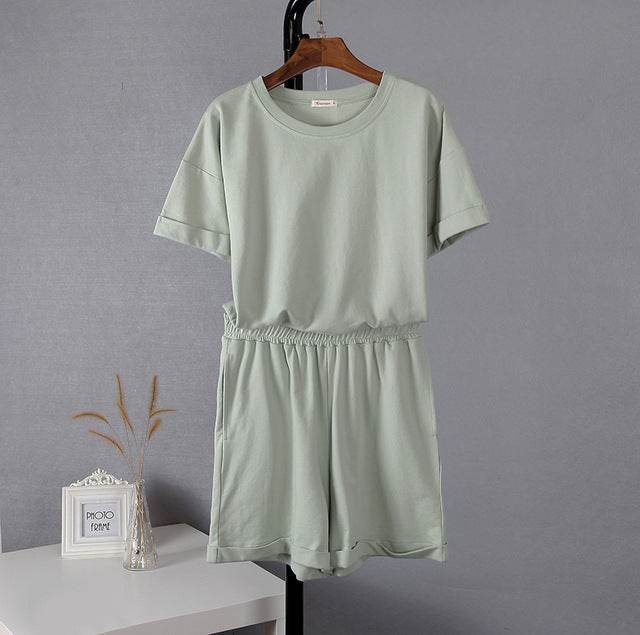 Hirsionsan Summer Cotton Sets Women Casual Two Pieces Short - Velora