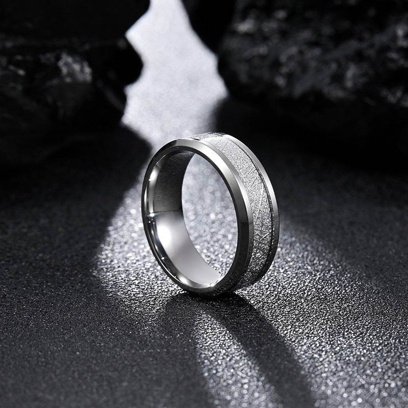 Ice Silk Foil Men's Titanium Steel Fog Ring - Velora