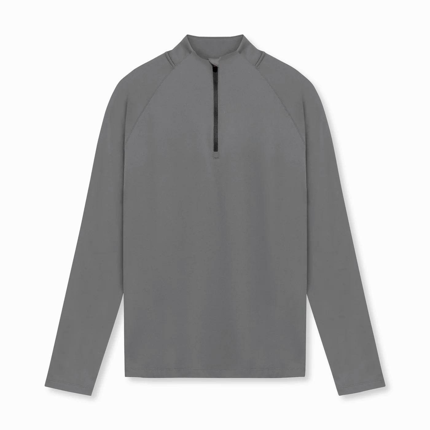 Men Quick Drying Long Sleeve Half Zip Activewear Muscle Fitted shirt Workout Gym T-shirt Top - Velora