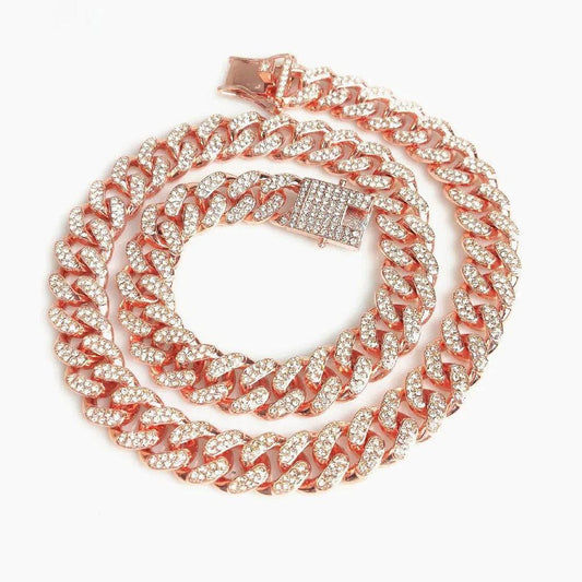 Zinc Alloy Wide Hip Hop Cuban Link Chain Necklace - Velora