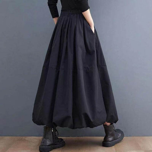 Fashion Personality New Solid Pocket Prairie Midi maxi Skirt Women - Velora