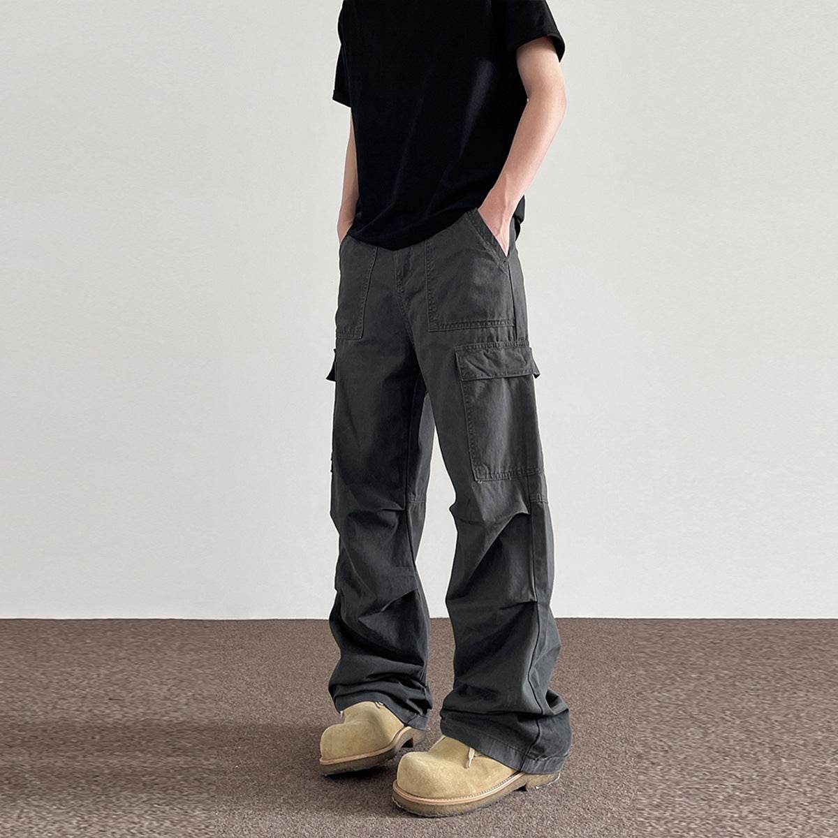 American Retro Washed Distressed Baggy Cargo pant trouser Men - Velora