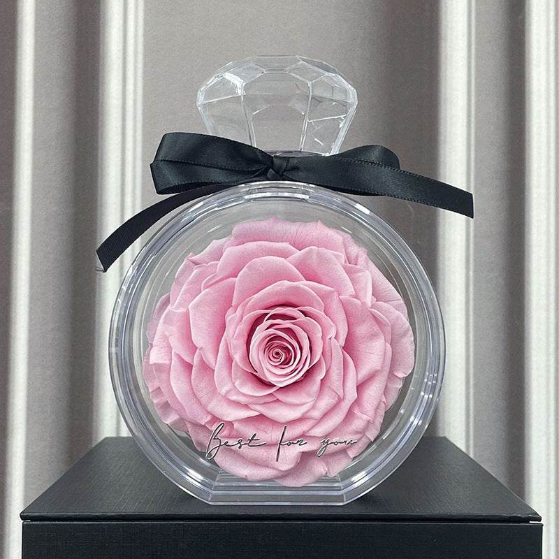 Natural Eternal Flower Ornaments Transparent Cover Dried Rose Gift Box For Christmas New Year Valentine's Day Home Decor - Velora