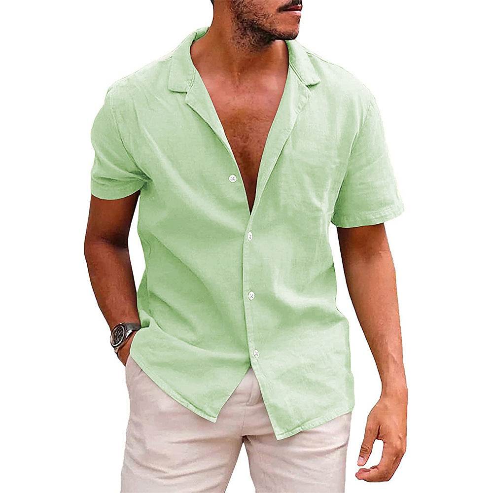 Men's Tops Casual Button Down Shirt Short Sleeve Beach Shirt Summer Mens Clothing - Velora