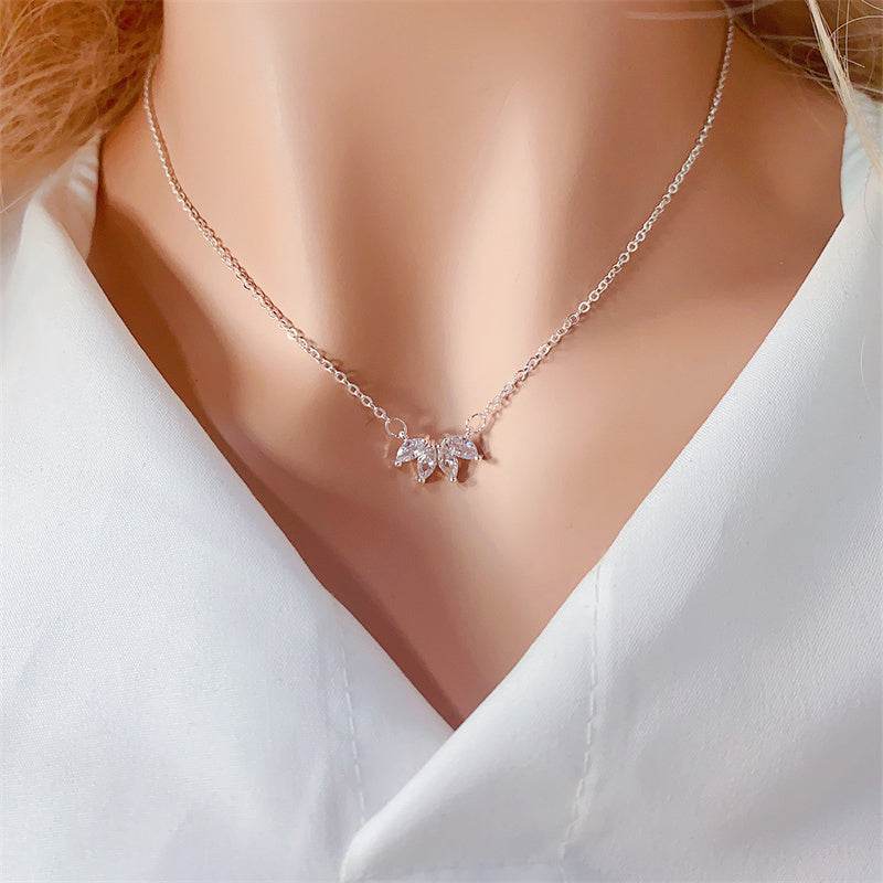 Fashion Jewelry Minimalist Shining Flower Petal Necklace For Women Girls Lotus Flower Pendant Necklace Female Party Anniversary Jewelry Gift - Velora