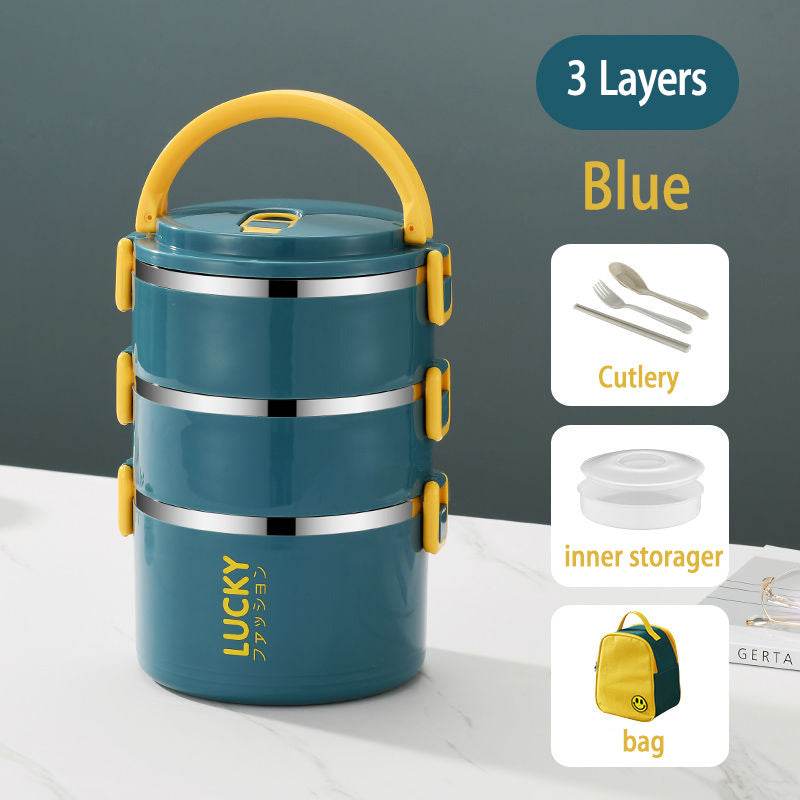 Sealed Multi Layered Thermal Stainless Steel Insulated Lunch box - Velora
