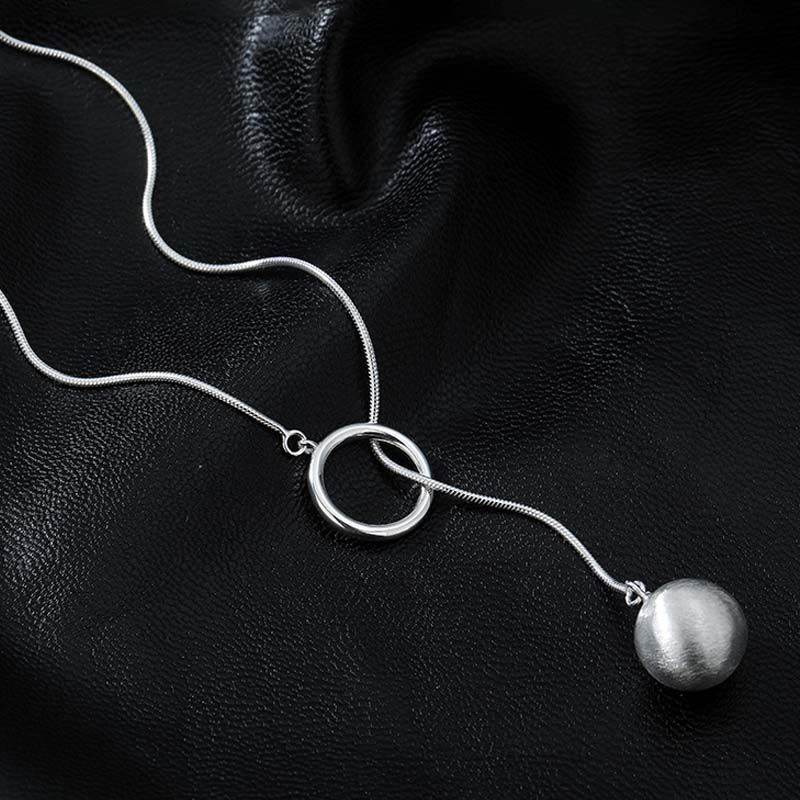 Ins Round Ball Ring Long Necklace Fashion Personality Temperament Sweater Chain Fall Winter Women's Jewelry - Velora