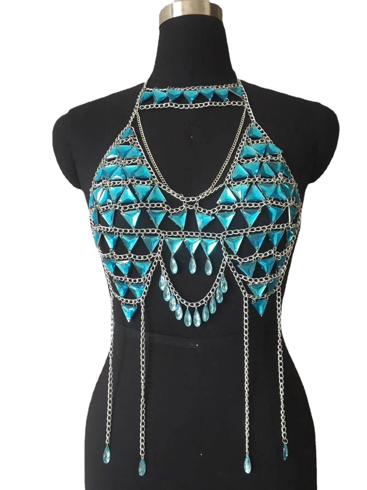 Rhinestone Lingerie – Tassel Fringe Body Chain Accessory for Nightclub - Velora